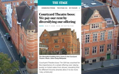 The Courtyard Theatre Featured in The Stage: Celebrating Our Journey, Our Creative Community and Looking Towards the Future